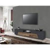 Dmora séjour Meuble, Made in Italy, Support pour TV de Salon à 4 Portes géométriques et 1 tiroir, 220 x 43 h46, Ardoise et ér