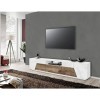 Dmora séjour Meuble, Made in Italy, Support pour TV de Salon à 4 Portes géométriques et 1 tiroir, 220 x 43 h46, Brillant, Bla