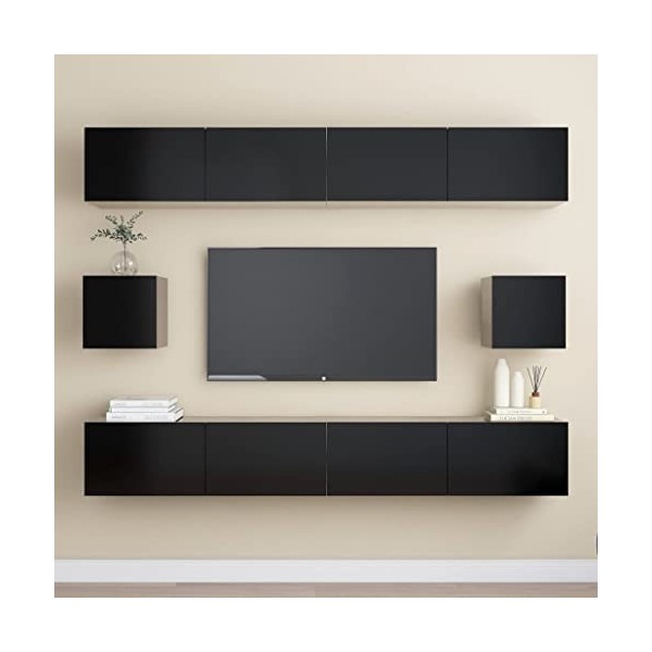 VEEKI Meuble TV, Meuble TV Suspendu, Meuble, Meuble TV avec Rangement,Meuble Industriel, Convient pour Salon ou Chambre, Ense