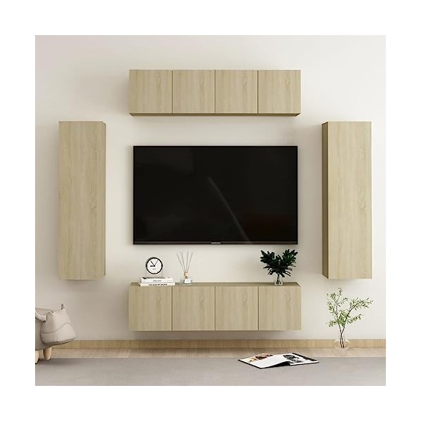 VEEKI Meuble TV, Meuble TV Suspendu, Meuble, Meuble TV avec Rangement，Meuble Industriel, Convient pour Salon ou Chambre, Ense