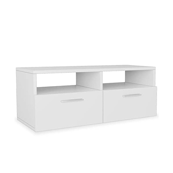 Meuble TV,Étagère TV Flottante, Support de Télévision Flottant Fixé au Mur Centre de Console Multimédia de Divertissement Gra