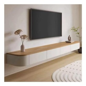 Centre De Divertissement Mural, Meuble TV Flottant pour Petit Appartement, Meuble De Rangement avec Porte, Adapté pour Une Ut