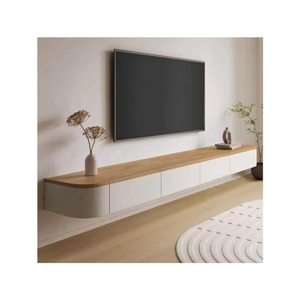 Centre De Divertissement Mural, Meuble TV Flottant pour Petit Appartement, Meuble De Rangement avec Porte, Adapté pour Une Ut