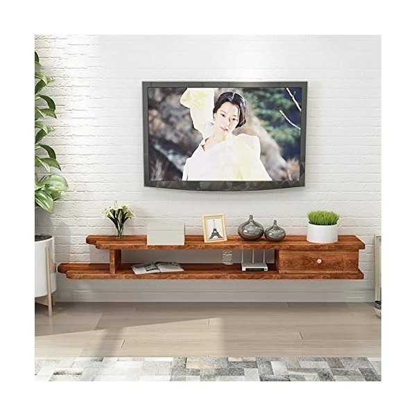 EsEntL Meuble TV, Meuble Bas TV, étagères flottantes, étagère Flottante pour Meuble TV, Blanc, Noir, Marron, Plusieurs Couleu