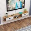 EsEntL Meuble TV, Meuble Bas TV, étagères flottantes, étagère Flottante pour Meuble TV, Console multimédia TV Murale, Gain de