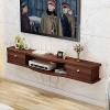 EsEntL Meuble TV Flottant, unité de Rangement Murale pour TV, Meuble TV Mural Mat, étagère de Rangement multimédia en Bois, u