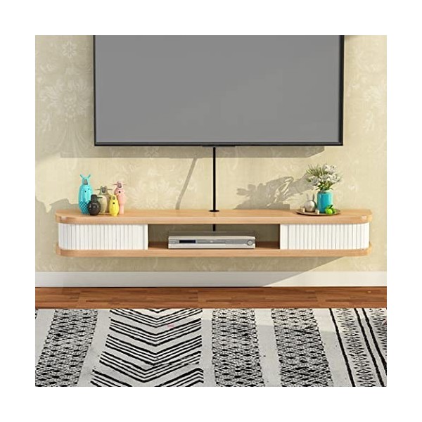 AVIMYA Meuble TV Flottant Meuble TV Mural Étagère TV Centre de Divertissement Console multimédia en Bois Meuble de Rangement