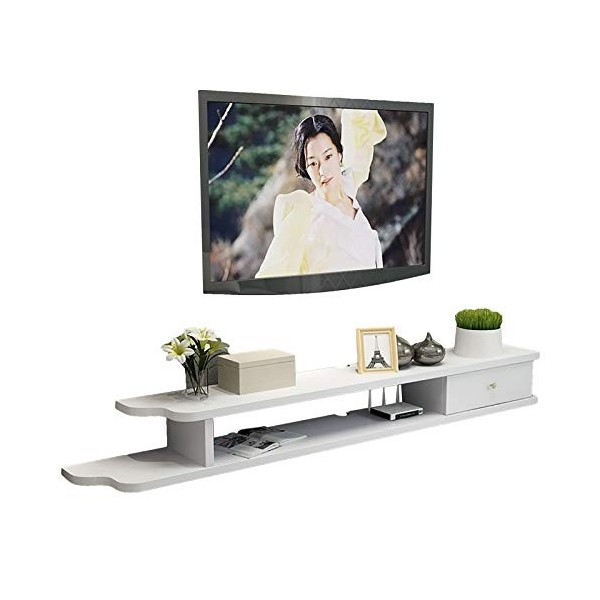 EsEntL Meuble TV, Meuble Bas TV, étagères flottantes, étagère Flottante pour Composants de Meuble TV, étagères pour Composant
