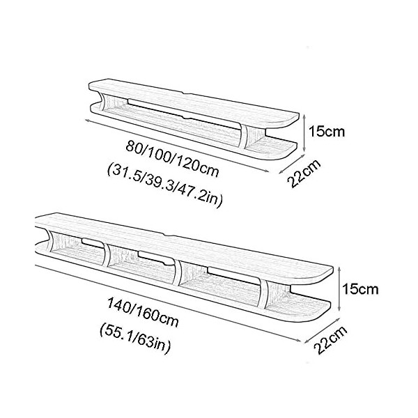 EsEntL Meuble TV Flottant, Meuble TV, unités murales pour Salon, Console TV, Meuble TV, Meuble Mural adapté au Salon, Chambre