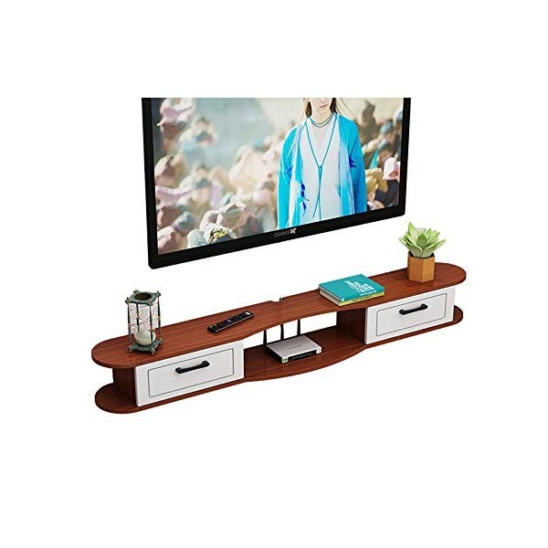 EsEntL Meuble TV, Meuble Bas TV, étagères flottantes, étagère Flottante pour Composants de Meuble TV, clapier de Rangement de