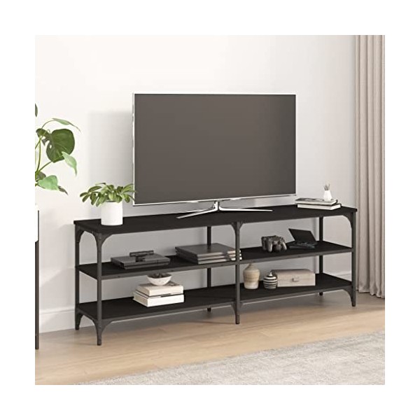 Maxspace TV Meuble, Meuble Tele, Meuble TV Chambre, Meuble TV Iindustrielnoir 140x30x50 cm Bois dingénierieConvient à la Cha