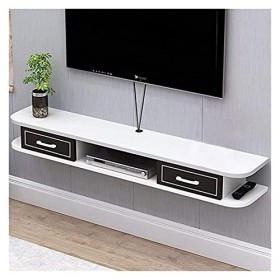 EsEntL Meuble TV Flottant, étagère TV Flottante, Console TV Murale, Meuble de Rangement avec 2 tiroirs, étagère de Rangement 