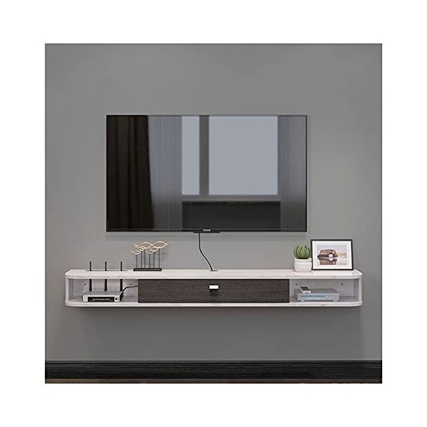 WFENG Meuble TV Suspendu Universel,Étagère Murale-Avec 2 Compartiments Ouverts,Pour/DVD/CD/AV Equipement Meuble TV,Pour Salon