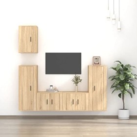 VEEKI Meuble TV, Meuble TV Suspendu, Meuble TV Industriel, Meuble TV Bois, Meuble Chambre, Convient pour Salon ou Chambre, En