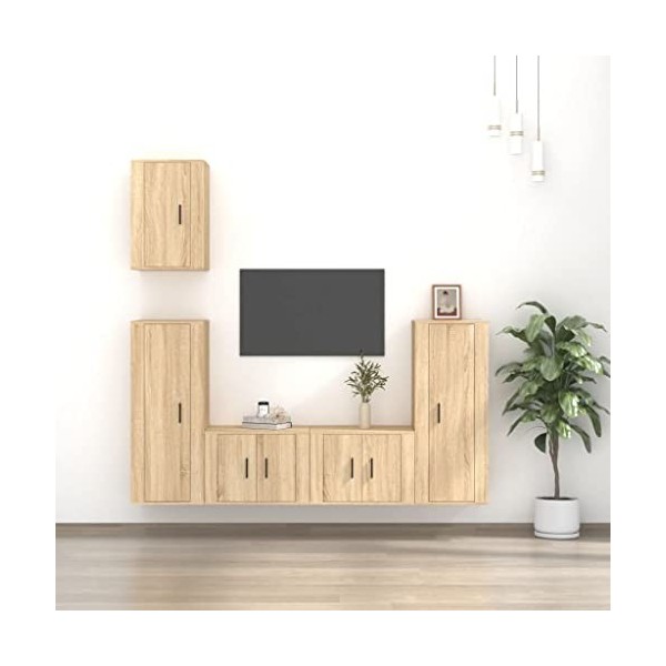 VEEKI Meuble TV, Meuble TV Suspendu, Meuble TV Industriel, Meuble TV Bois, Meuble Chambre, Convient pour Salon ou Chambre, En