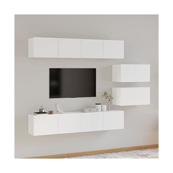VEEKI Meuble TV, Meuble TV Suspendu, Meuble TV Industriel, Meuble TV Bois, Meuble Chambre, Convient pour Salon ou Chambre, En