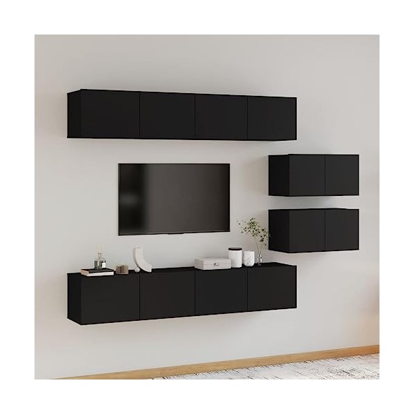 VEEKI Meuble TV, Meuble TV Suspendu, Meuble TV Industriel, Meuble TV Bois, Meuble Chambre, Convient pour Salon ou Chambre, En