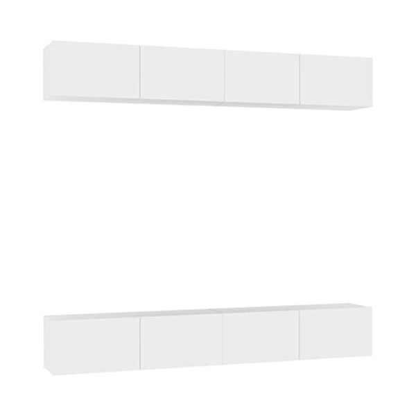 lvssiao Meuble TV pour salon, meubles pour TV 4 pièces aggloméré Blanc 100 x 30 x 30 cm Très résistant Module TV pour chambre