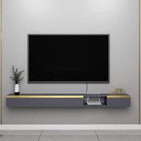 Meuble TV, Meuble Bas TV, étagères flottantes, Console TV Flottante, Meuble TV Mural/Support Suspendu/décodeur, Console multi