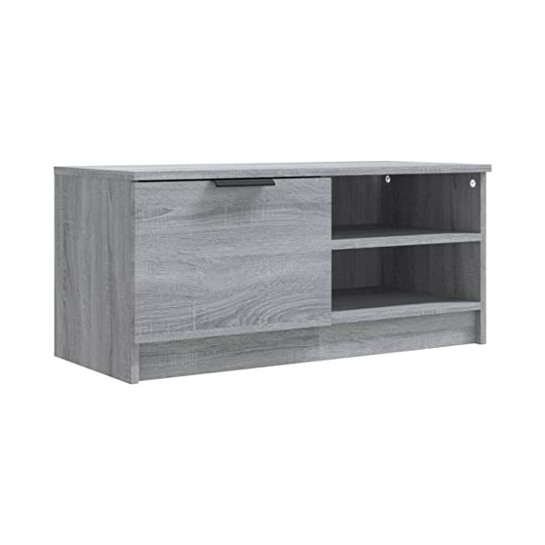 Maxspace TV Meuble, Meuble Tele, Meuble TV Chambre, Meuble TV IindustrielSonoma Gris 80x35x36,5 cm Bois dingénierieConvient 