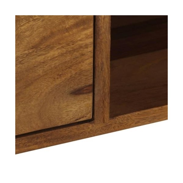 finlon Meuble TV en Bois Massif Premium 140x40 cm : Centre de Divertissement Console Multimédia Meuble TV en Bois