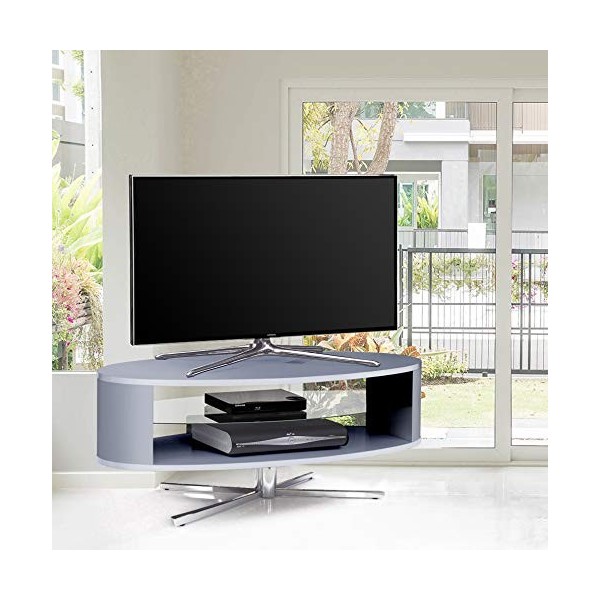 MDA Designs Orbit 1100GG Meuble TV avec côtés gris elliptiques pour écrans plats jusquà 55" Gris