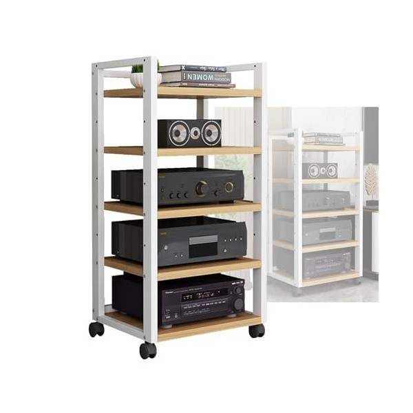 Armoire De Support Multimédia Audio Vidéo Avec 5 Étagères Support Multimédia AV Étagère Dangle Tour De Support Audio, Parfai
