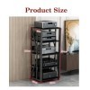 YCOVSFP Armoire De Composant De Cadre dangle De Support Multimédia AV À 5 Couches avec Étagère en Bois Réglable en Hauteur,