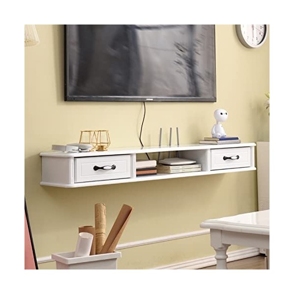 EsEntL Meuble TV Mural étagère TV Flottante, Meuble TV Mural, Meuble de Console multimédia pour Centre de Divertissement, ave
