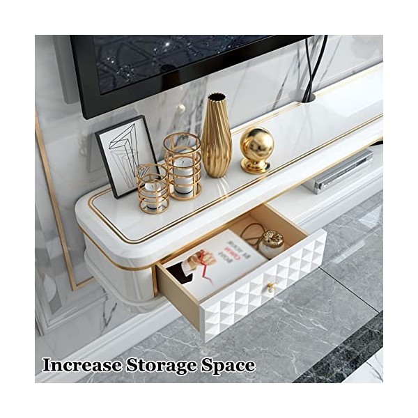 Armoire TV Flottante Console De Jeu Console Audio - Vidéo Divertissement Médias avec Rangement Et Tiroirs Support TV Mural Ar