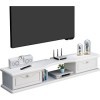 Uvency Meuble Tv Mural Console Multimédia Murale Avec 2 Portes, 39,3/47,2/55,1 Pouces Meuble Tv Mural Blanc, Étagère Flottant