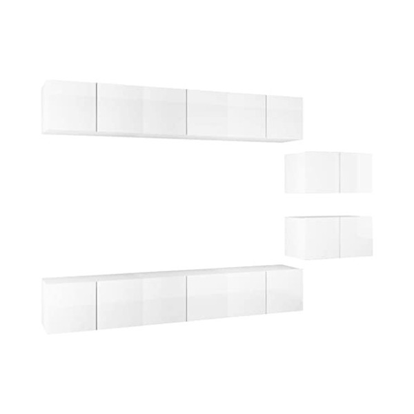 Meuble TV, Meuble TV Suspendu, Meuble TV Blanc, Meuble TV Industriel, Meubles de Salon, Salon, Chambre, Cadre en Acier, vidaX