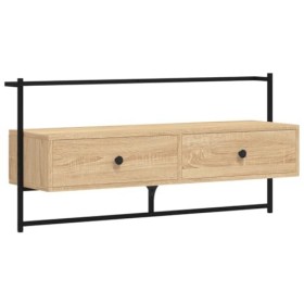vidaXL Meuble TV Mural chêne Sonoma 100,5x30x51 cm Bois dingénierie