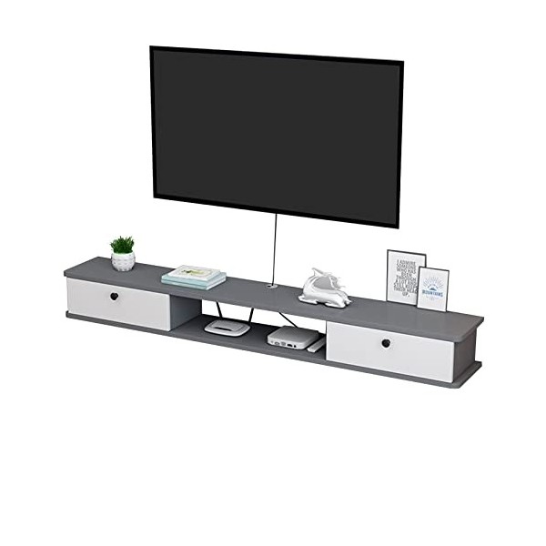 EsEntL Meuble TV Mural Meuble TV Flottant Étagère TV Murale Centre de Divertissement Console multimédia Étagères de Rangement