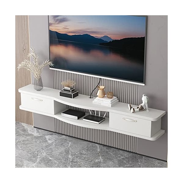 EsEntL Meuble TV Mural Console multimédia Murale avec 1 Porte 39,3/47,2/55,1", étagère Flottante pour Composants de Meuble TV