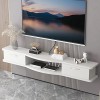 EsEntL Meuble TV Mural Console multimédia Murale avec 1 Porte 39,3/47,2/55,1", étagère Flottante pour Composants de Meuble TV