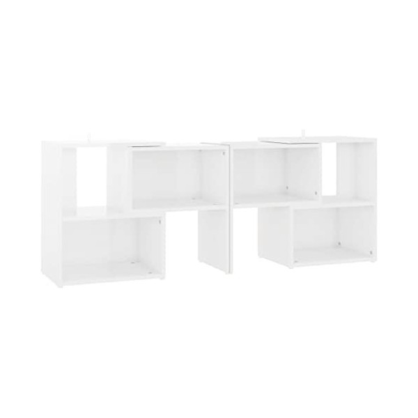 Keyur Meuble TV, Banc TV Buffet Bas Support de Télévision Meuble Télé Meuble TV Blanc Brillant 104x30x52 cm Aggloméré