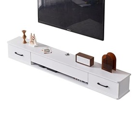 EsEntL Meuble TV Mural Meuble TV Flottant, Meuble TV Mural, Console multimédia Murale, Centre de Divertissement, étagère de R