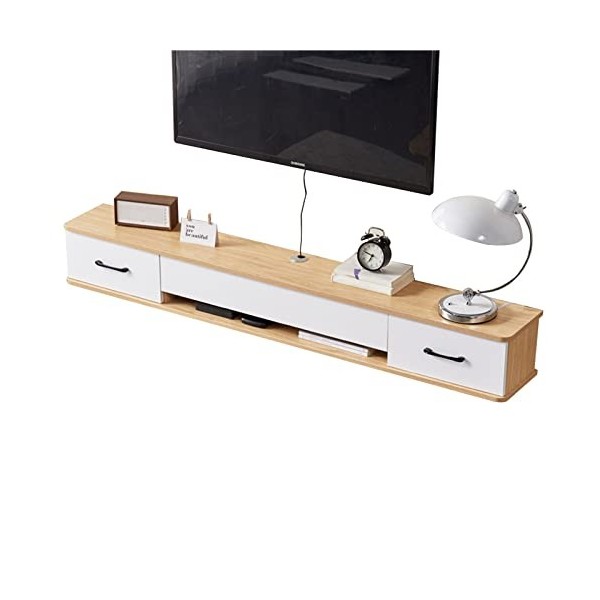 EsEntL Meuble TV Mural Meuble TV Flottant, Meuble TV Mural, Console multimédia Murale, Centre de Divertissement, étagère de R