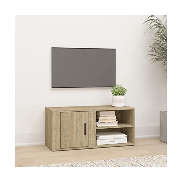 Keyur Meuble TV, Banc TV Buffet Bas Support de Télévision Meuble Télé Meubles TV Chêne Sonoma 80x31,5x36 cm Bois dingénierie