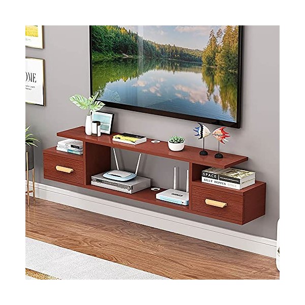 AVIMYA Meuble TV Flottant Meuble TV Flottant, Console multimédia TV Murale Meuble TV Flottant avec étagère de Rangement Ouver