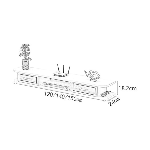 Meuble TV Meuble TV Meuble TV Unités Murales pour Salon Étagère Flottante Meuble TV Mural Console TV Support de Rangement pou