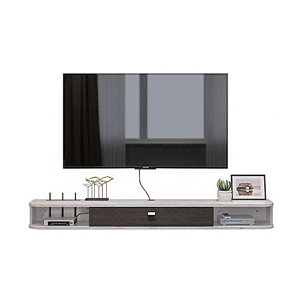 EsEntL Meuble TV Flottant, unité de Rangement TV Murale pour Salon, Salle de Divertissement, Bureau, Console TV Suspendue ave
