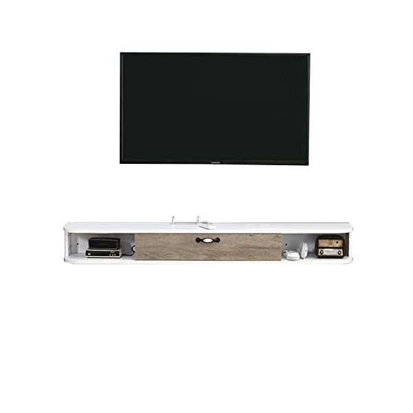 EsEntL Meuble TV Mural Meuble TV Flottant, Console multimédia Murale, étagère de Rangement multimédia pour Salon, Chambre à C