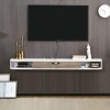 EsEntL Meuble TV Mural Meuble TV Flottant, Console multimédia Murale, étagère de Rangement multimédia pour Salon, Chambre à C