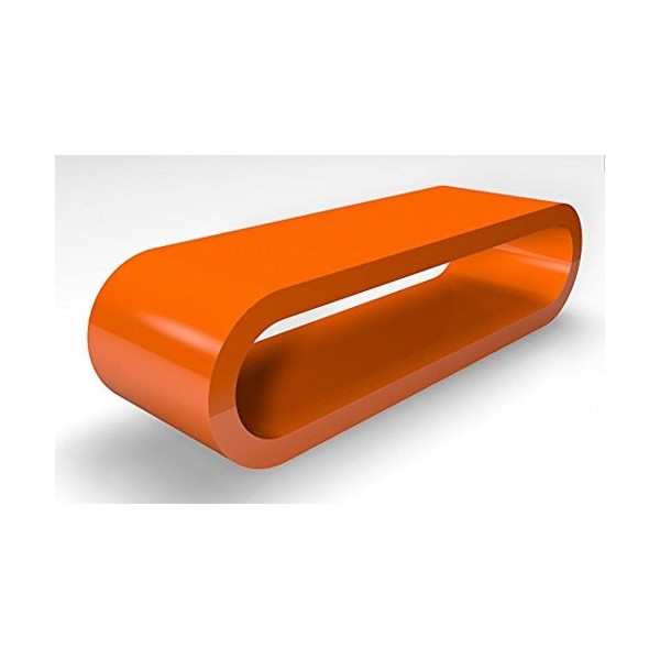 Zespoke Cerceau de Style Rétro Grosse Orange Table de Café de Haute Brillance/Meuble TV Largeur de 110cm