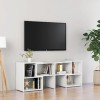 VEEKI Meuble TV, Meuble TV Suspendu, Meuble TV Blanc, Meuble TV Industriel, Meubles de Salon, Salon, Chambre, Cadre en Acier,