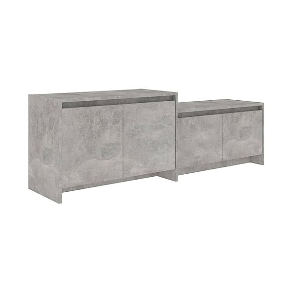 VEEKI Meuble TV, Meuble TV Suspendu, Meuble TV Blanc, Meuble TV Industriel, Meubles de Salon, Salon, Chambre, Cadre en Acier,