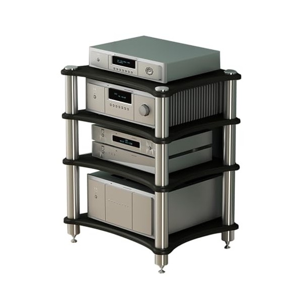 Support multimédia audio-vidéo – Tour de rangement au sol robuste pour le salon, les jeux, la salle denregistrement – La sol