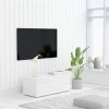 VEEKI Meuble TV, Meuble TV Suspendu, Meuble TV Blanc, Meuble TV Industriel, Meubles de Salon, Salon, Chambre, Cadre en Acier,